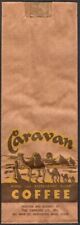 Vintage Coffee Bags 1960s Original Caravan Paper Bag Set of 6 Cafe Hotel Pyramid picture