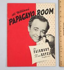 Vintage Al Williams Papagayo Room Restaurant Menu Fairmont Hotel San Francisco picture
