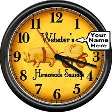 Personalized Homemade Pork Sausage Making Pig BBQ Sign Meat Market Wall Clock picture