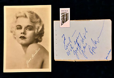 JEAN HARLOW Signed 1930's Original album page ACA (LOA) Impossible to find GRAIL picture