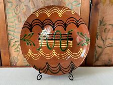 Contemporary Turtle Creek Potter Betty Lou Folk Art Redware Charger - 2018 picture