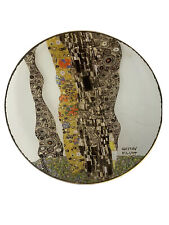 Vtg Goebel Artis Orbis 14” Glass Platter Gustav Klimpt Hand Decorated 22K Gilded picture