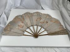 Antique (1881) Victorian Hand Painted Signed Palmette Jenny Lind Wedding Fan picture