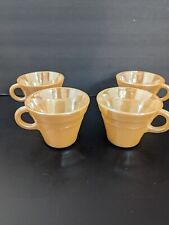 Vintage Termocrisa Peach Lusterware Coffee Cup Set Of 4 RARE picture