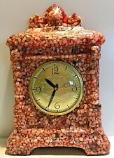 Vintage Lanshire Red Resin Vomit Electric Mantle Clock Sm. Stones 16