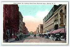 c1930's Seth Winner Clothing West Water Street Looking West Elmira NY Postcard picture