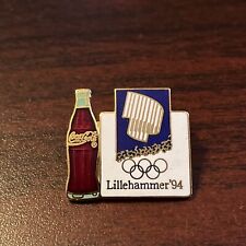 Vintage Coca-Cola Coke 1994 Lillehammer Olympics Lapel Hat Pin picture