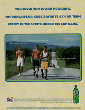 1997 Sprite NBA Cap Game Kobe Bryant Tim Duncan Juwan Howard VINTAGE PRINT AD picture