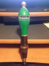 Vinage Heineken Tap Handle Brass Top with Vintage Wood picture