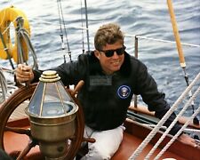 PRESIDENT JOHN F. KENNEDY SAILS ABOARD THE MANITOU  - 8X10 PHOTO (AA-884) picture