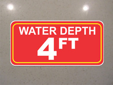 Water Depth 4 Feet Metal Sign for Boat Dock Ramp Pool Diving Boating Pond picture