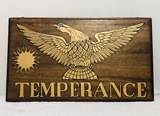 American Mid-Century Hand-Painted Oil On Wooden Panel Temperance picture