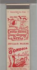 Matchbook Cover - Pizza Place The Gondola Pizza Miller, IN Sales Sample picture