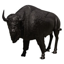 Bronze Painted Buffalo Life Size Statue in Metal Bison Huge Dark Rich Finish picture