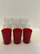 Vintage Restaurant Style Plastic Textured Glasses 9 Total Stackable picture