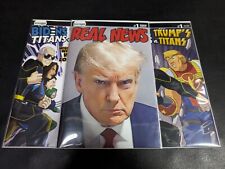 Biden's Titans Vs Trump's Titans #1 1:10 Trump Mugshot + A & B 3 Comic Lot NM picture