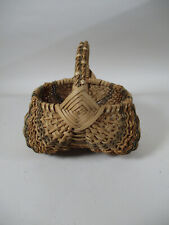Vintage Buttocks Egg Gathering Woven Basket Country Hand Painted Artist Signed picture