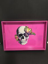 Super Rare Large D.L.&CO SKULL Lacquer Hot Pink Tray picture