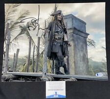 JOHNNY DEPP SIGNED PIRATES OF THE CARIBBEAN JACK SPARROW 11X14 PHOTOGRAPH BAS picture