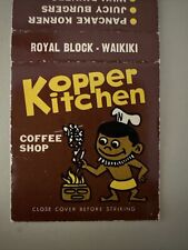 Vintage 1960s Kopper Kitchen Coffee Shop Waikiki Hawaii Matchbook Cover picture