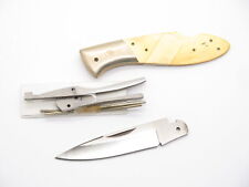 Vtg Tak Fukuta Seki Japan AUS8 Folding Lockback Knife Making Blade Blank Kit picture