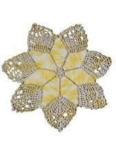 vintage doilies crochet star yellow. gold, handmade picture
