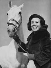 Italian mezzo-soprano Giulietta Simionato with a horse circa 1960 Old Photo picture