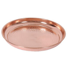 Indian Traditional Handmade Desing Pure Copper Plate Middle Size For Homeware picture