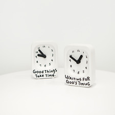 Salt and Light Handmade Ceramic Minimalist Clock Christian Gift Home Decor picture