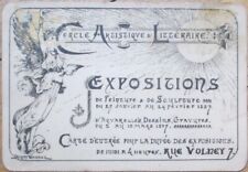 Jacques Clément Wagrez 1887 Art Exposition Entry Card, Artist Signed Art Nouveau picture
