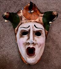 Authentic Venetian Paper Mache Mask - Venice Italy -  Tragic Jester - Joker picture