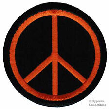 PEACE SIGN PATCH HIPPIE SUMMER LOVE orange embroidered iron-on APPLIQUE EMBLEM picture