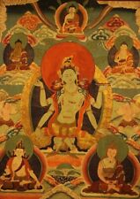 Amazing Tibet Vintage Old Buddhist Prajna Paramita Mother Buddha Thangka Tangka picture