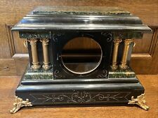 Antique Seth Thomas Faux Marble Wood Adamantine Lion Column Mantle Clock Case (K picture