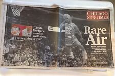 CHICAGO BULLS newspaper NBA MICHAEL JORDAN Sun-Times RARE AIR MJ HOF WRAPAROUND picture