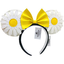 DisneyParks White Chrysanthemum Loungefly Ears Minnie Mouse Bow Headband Ears picture