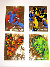1998 Marvel Creators Collection GOLD INSERT 4 Card SET SPIDER-MAN WOLVERINE HULK picture