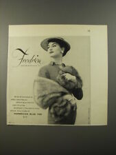 1954 Fredrica Norwegian Blue Fox Fur Stole Advertisement picture