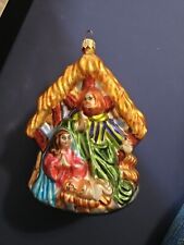 Christopher Radko Christmas Ornament Away In A Manger Nativity 99-216-0 picture