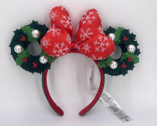 Ears Xmas Gift 2021 Minnie Christmas Holiday Wreath Bow Disney Parks Headband picture