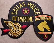 TX Dallas Texas Police Motorcycle/Mounted Unit Shoulder Patch Lot picture