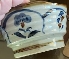Japanese Art Pottery Artist Signed Blue And Cream Bowls picture
