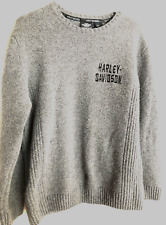 HARLEY DAVIDSON Gray Wool & Nylon Pullover Sweater  Size XL picture