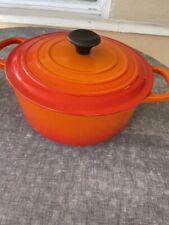 Le Creuset 5.5 Quart Round Dutch Oven Flame Orange #26 Enameled Cast Iron picture