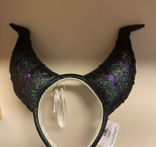 Disney 2024 Sleeping Beauty Maleficent Horned Black Purple Ears Headband NEW picture