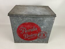 Vintage Rare Florida Dairy Insulated Galvanized Milk Porch Box Cooler 14x10x12 picture