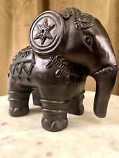Vintage Large Clay Elephant Coin Bank picture