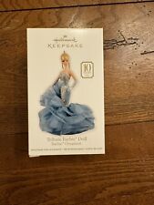 2010 TRIBUTE BARBIE DOLL ORNAMENT 10 Year Anniversary Blue Gown #QX12479 - NEW picture