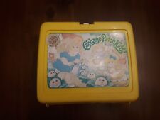 Vintage 1983 Cabbage Patch Kids Yellow Plastic Lunch Box and Thermos  picture
