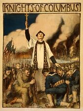 Knights of Columbus Kneeling in Prayer 1917 WWI Poster - 18x24 picture